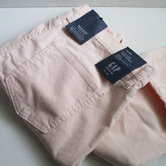 *GAP 1969 Denim Pale Pastel Peach PInk Corduroy High Rise True Skinny Jeans - Picture 6 of 6